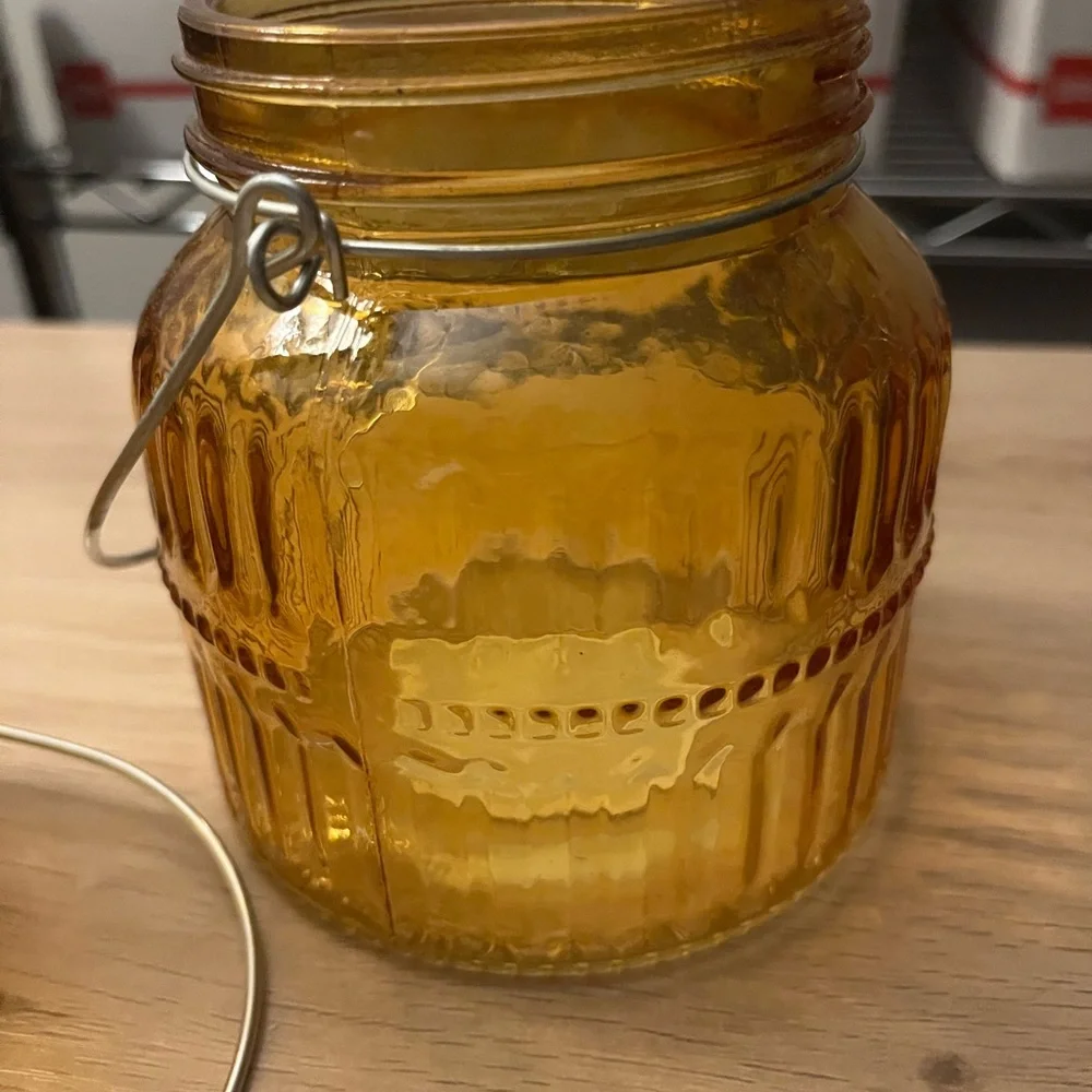 Yellow~Lantern Style ~Jar~ Pillar Candle Holder ~Fall/Autumn